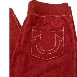 True Religion Big T Red Speckled Sweat Pant  Sz: M